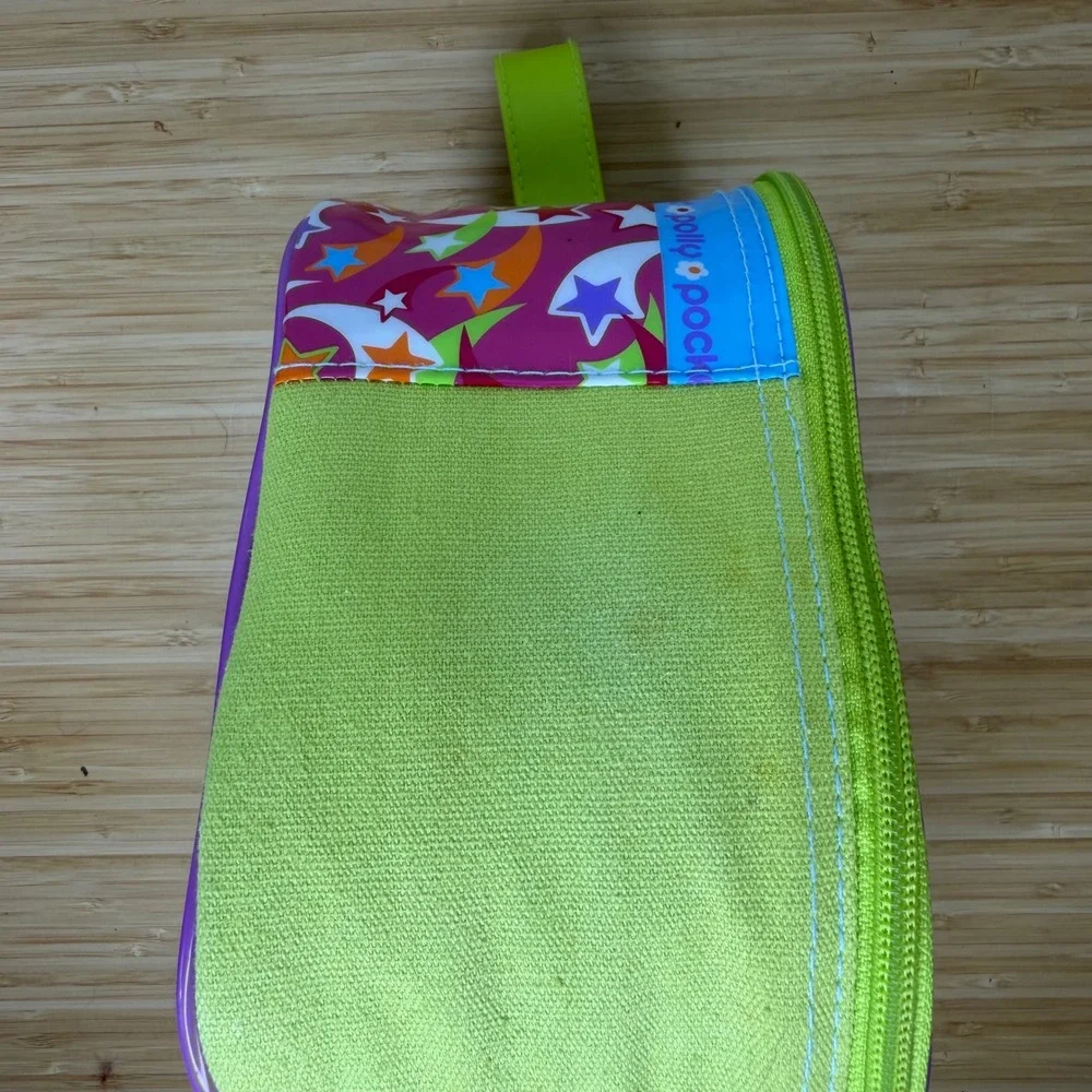 Vintage Polly Pocket Carrying Case Storage Bag Lime Green Purple Y2K 2003